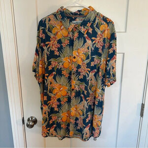 Margaritaville Mens Hawaiian Shirt. Size XXL. Mens Button Down Floral Shirt.